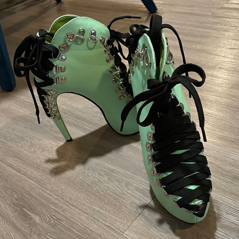 Corset platform bootie.
